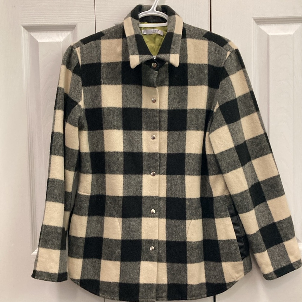 Jax Black and Cream Utility Jacket with Bold Buffalo Check